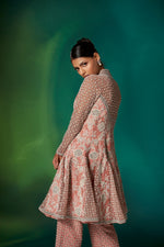 Coral French Knots Peplum Set