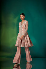 Coral French Knots Peplum Set