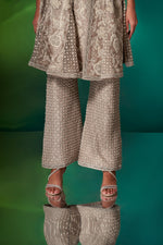 Gray French Knots Peplum Set