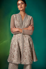 Gray French Knots Peplum Set