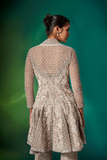 Gray French Knots Peplum Set