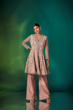 Coral French Knots Peplum Set