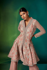 Coral French Knots Peplum Set
