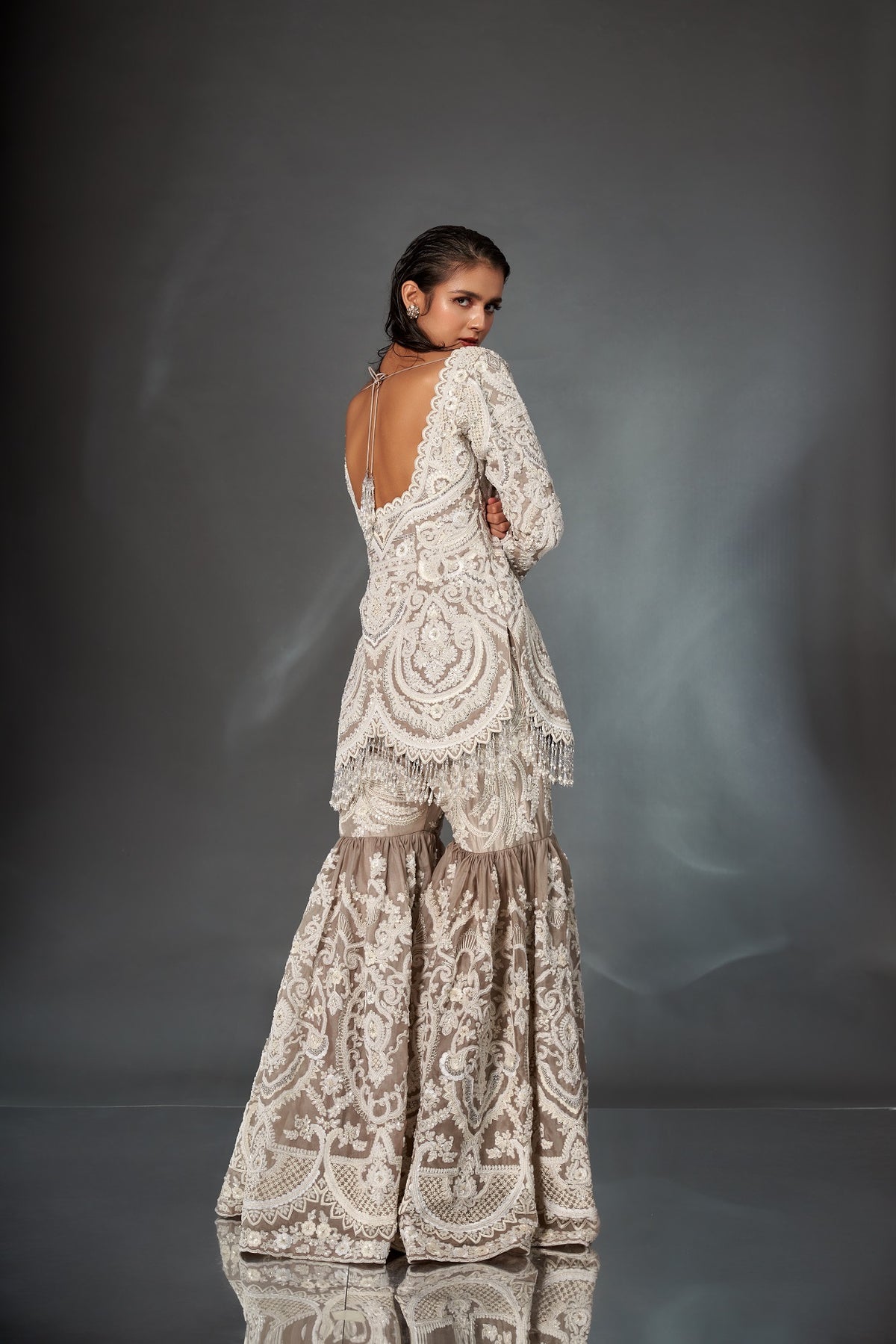 Classic Grey Gharara Set